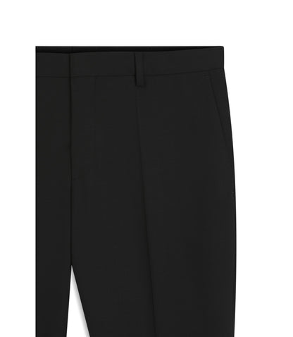 Hugo Slim Fit Trousers In Wool Blend Poplin Black