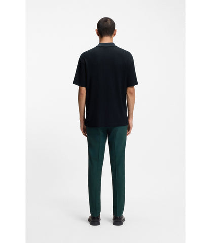 Hugo Jacquard Pattern Polo Shirt In A Relaxed Fit Black