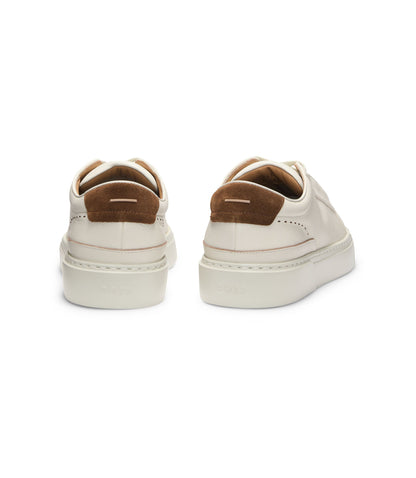 Boss Suede Backtab Trainers In Leather White White