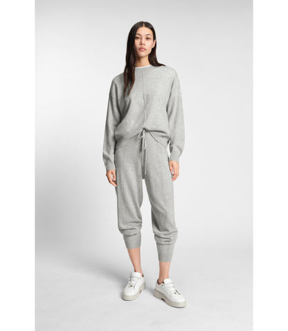 Boss Tapered Fit Track Pants In Cashmere Light Grey Women's