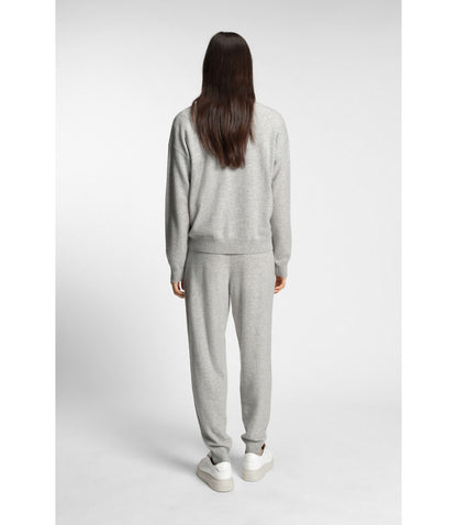 Boss Tapered Fit Track Pants In Cashmere Light Grey Women's