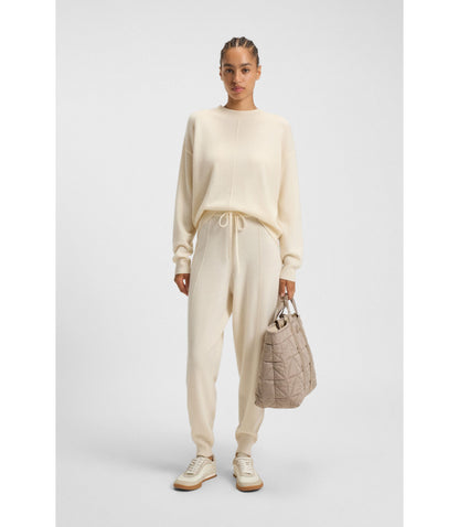 Boss Tapered Fit Track Pants In Cashmere White Women's