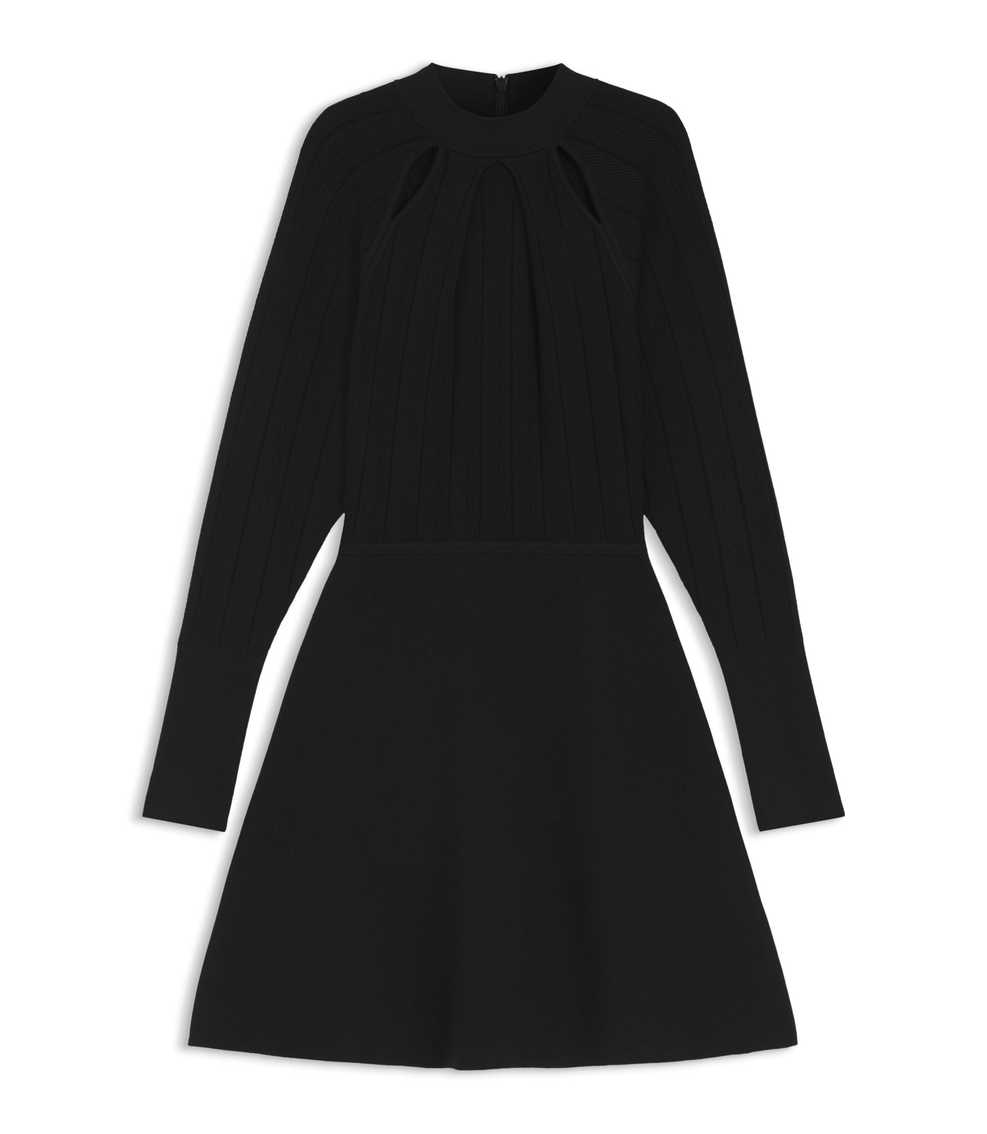 Boss Skater Style Dress With Lace Stitch Detailing Black Women's