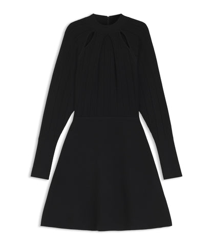 Boss Skater Style Dress With Lace Stitch Detailing Black Women's
