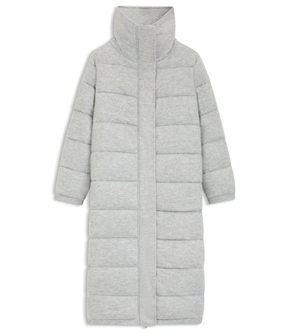 Boss Padded Coat In Virgin Wool And Cashmere Light Grey Women's