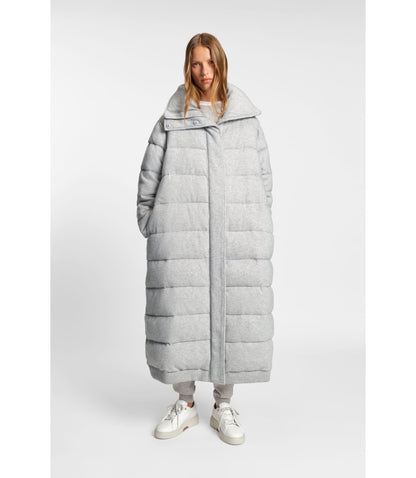 Boss Padded Coat In Virgin Wool And Cashmere Light Grey Women's