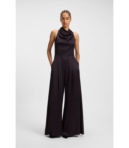 Boss Sabl Jumpsuit With Draped Neckline Light Purple Women's