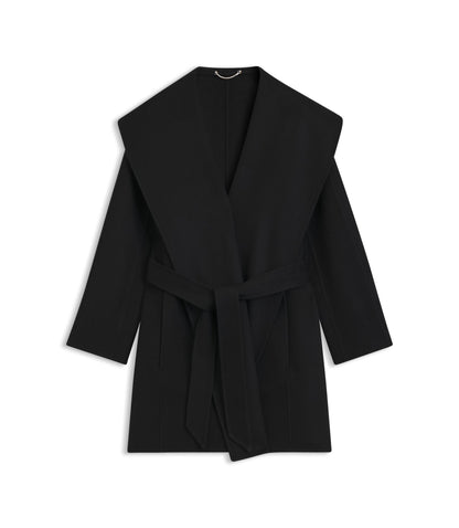 Boss Belted Coat In A Wool Blend Black Women's
