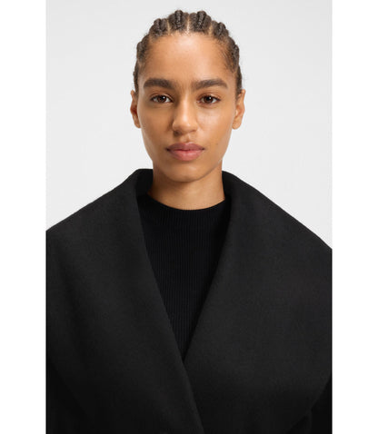 Boss Belted Coat In A Wool Blend Black Women's
