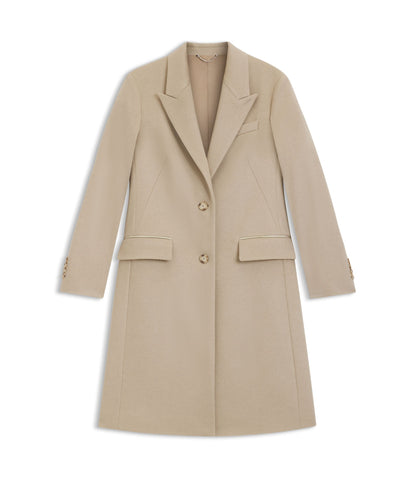 Boss Wool Coat In A Regular Fit Light Beige Women's
