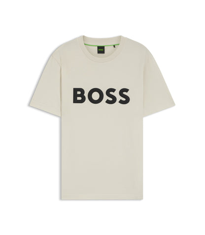 Boss 3D Logo T Shirt In Cotton Jersey White