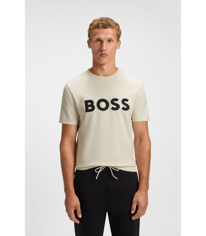 Boss 3D Logo T Shirt In Cotton Jersey White