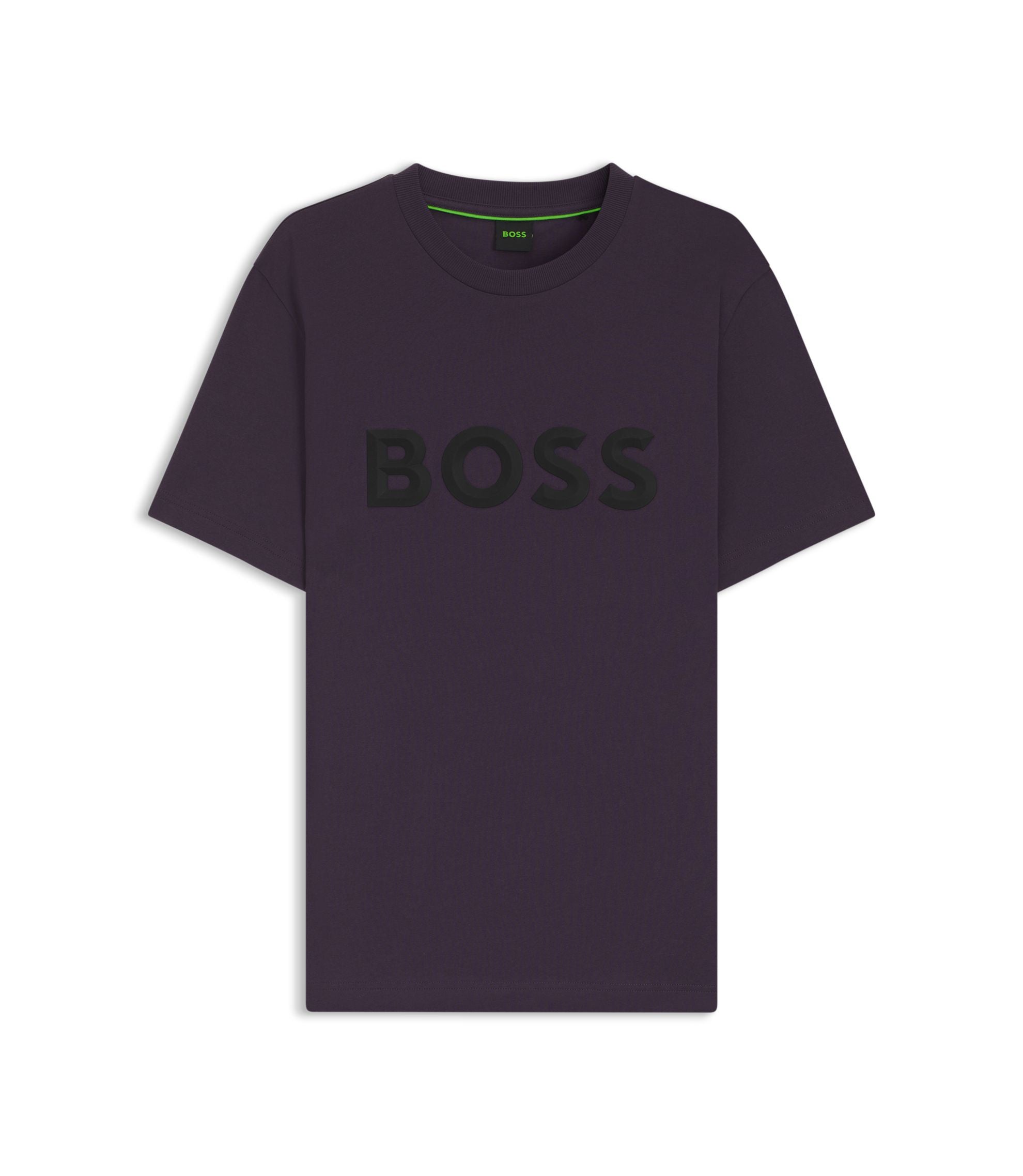 Boss 3D Logo T Shirt In Cotton Jersey Purple