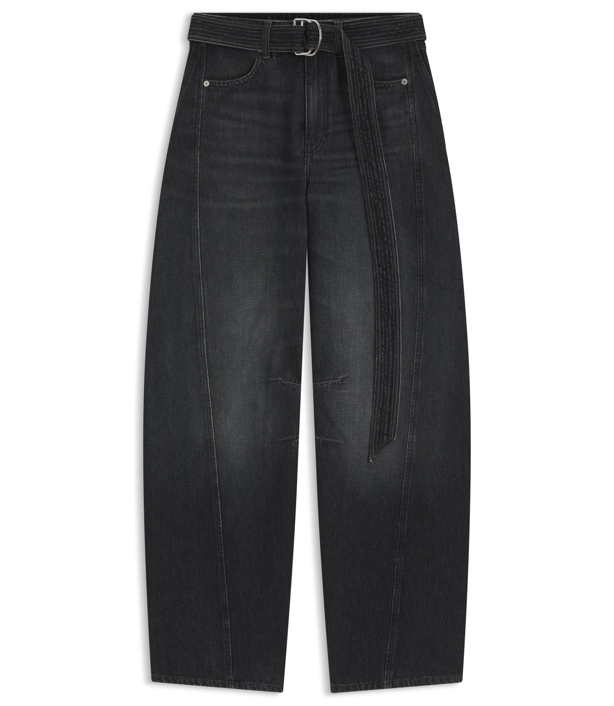 Boss Black Balloon Leg Jeans In Rigid Denim Black Women's