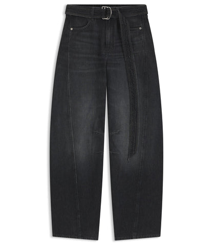 Boss Black Balloon Leg Jeans In Rigid Denim Black Women's