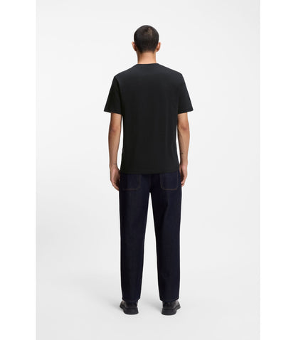 Hugo Logo Artwork T Shirt In Cotton Jersey Black