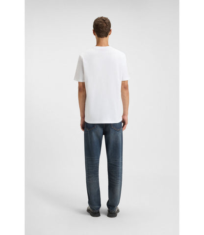 Hugo Logo Artwork T Shirt In Cotton Jersey White
