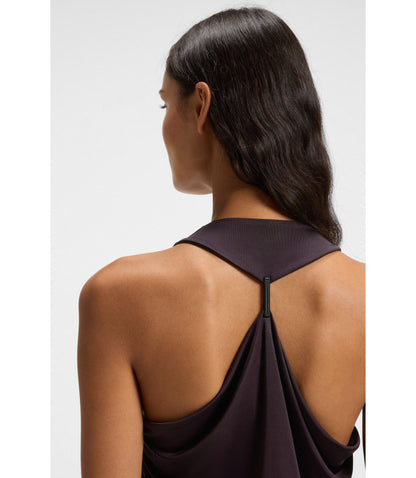 Boss Cowl Neck Dress With Rear Metal Detail Light Purple Women's