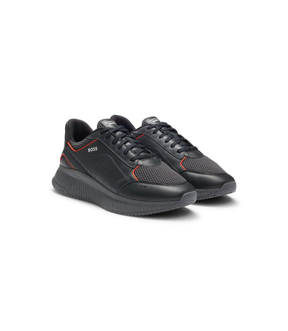 Boss Porsche X Boss Trainers With Mesh And Leather Dark Grey Dark Grey