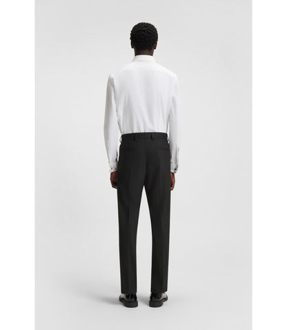 Hugo Modern Fit Trousers In Stretch Dobby Black