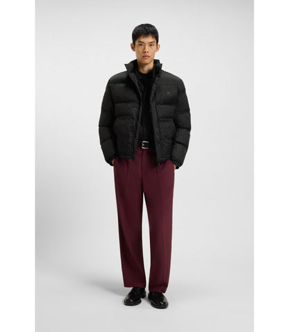 Hugo Jacquard Pattern Jacket With Water Repellent Finish Black