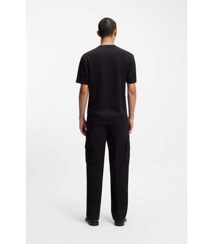 Hugo Maze Print T Shirt In Cotton Jersey Black