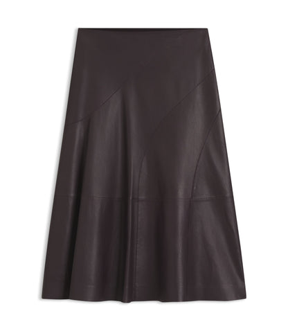 Boss A Line Skirt In Nappa Leather Light Purple Women's