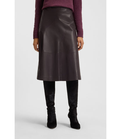 Boss A Line Skirt In Nappa Leather Light Purple Women's