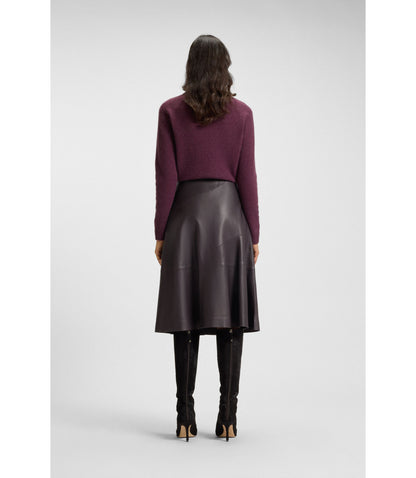 Boss A Line Skirt In Nappa Leather Light Purple Women's