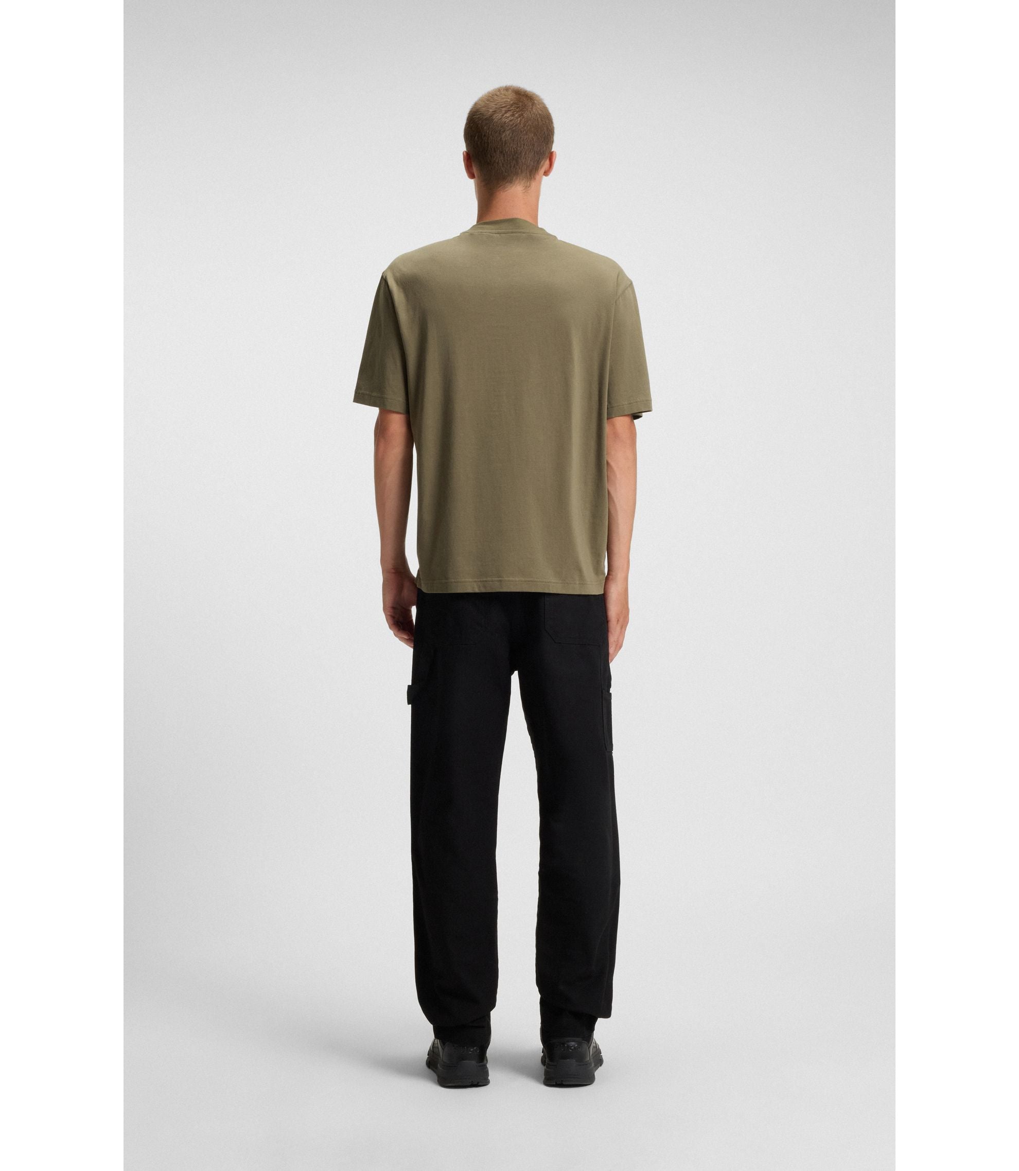 Hugo Logo Artwork T Shirt In Cotton Jersey Light Green