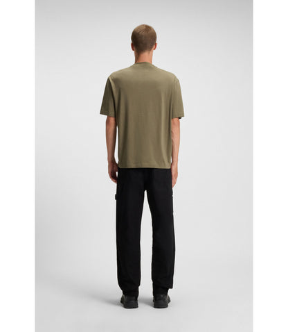 Hugo Logo Artwork T Shirt In Cotton Jersey Light Green