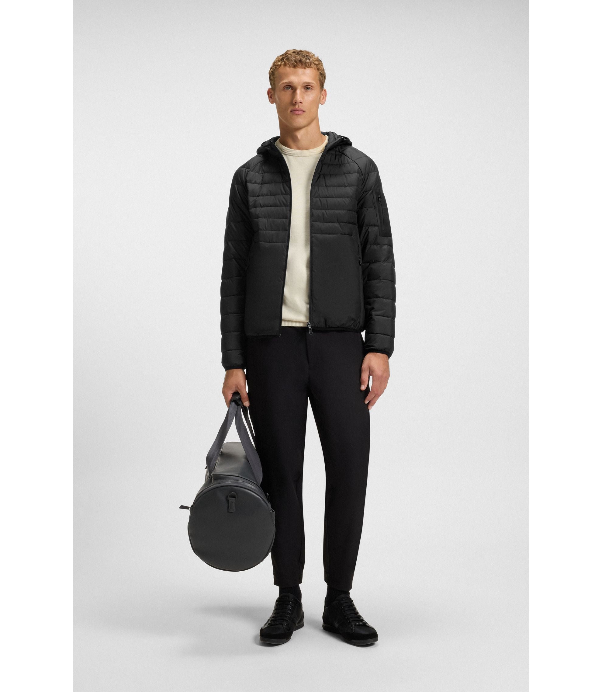 Boss Water Repellent Jacket With Decorative Reflective Details Black
