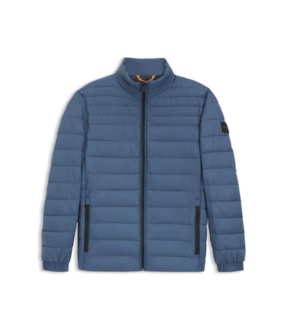 Boss Packable Water Repellent Padded Jacket With Logo Badge Light Blue