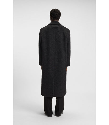 Hugo Double Breasted Coat In A Relaxed Fit Black