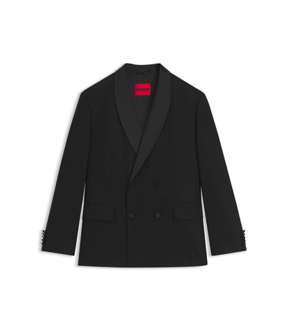 Hugo Modern Fit Tuxedo Jacket With Shawl Lapels Black