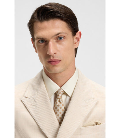 Boss Slim Fit Jacket In Cotton Alpaca Corduroy Light Beige