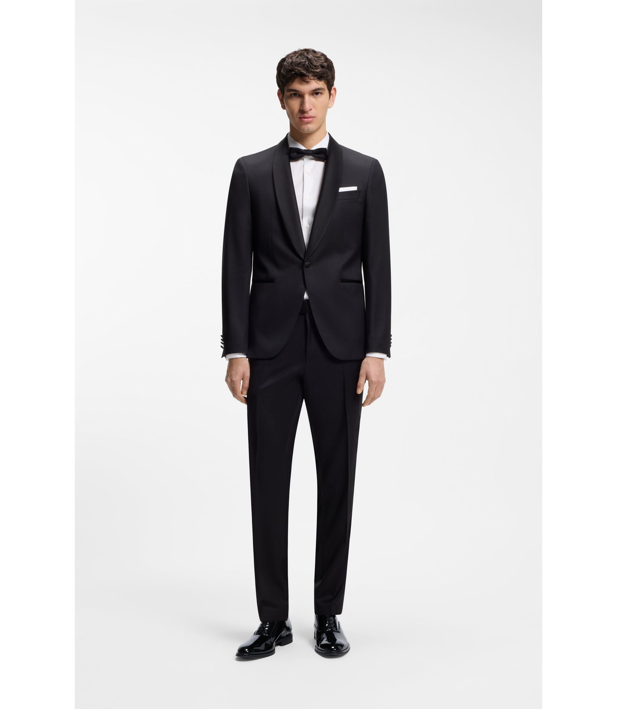 Boss Oxford Shoes In Patent Leather Black Black
