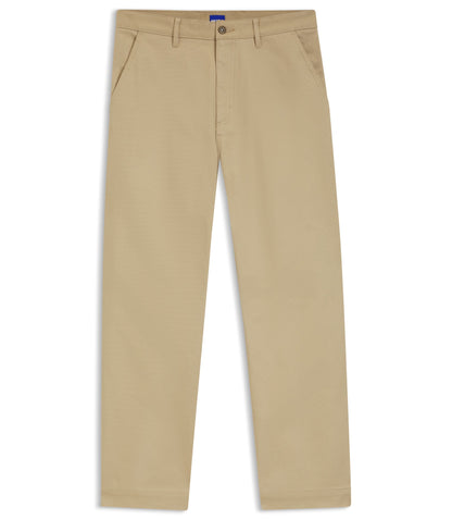 Hugo Baggy Fit Trousers In Stretch Cotton Canvas Beige