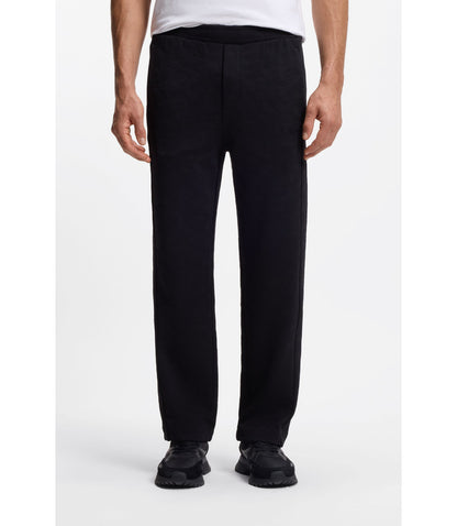Boss Quilted Jacquard Tracksuit Bottoms In A Regular Fit Black