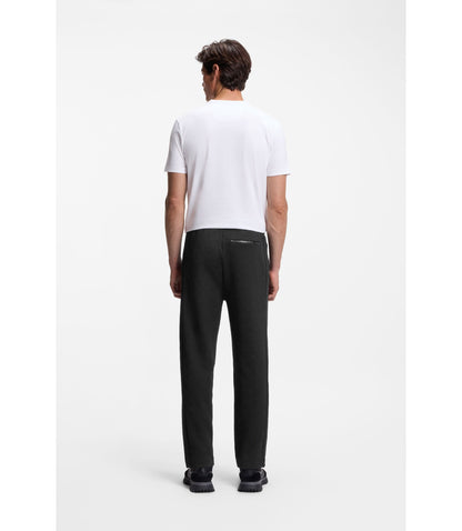 Boss Quilted Jacquard Tracksuit Bottoms In A Regular Fit Black