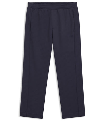 Boss Quilted Jacquard Tracksuit Bottoms In A Regular Fit Dark Blue