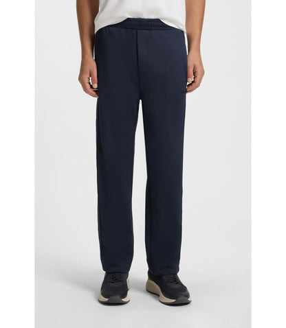 Boss Quilted Jacquard Tracksuit Bottoms In A Regular Fit Dark Blue