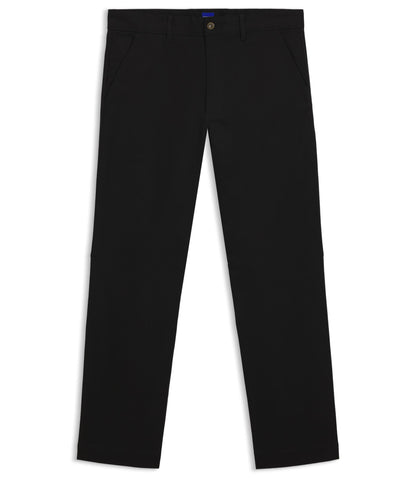 Hugo Regular Fit Trousers In Stretch Cotton Canvas Black