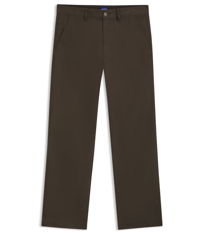 Hugo Regular Fit Trousers In Stretch Cotton Canvas Dark Brown