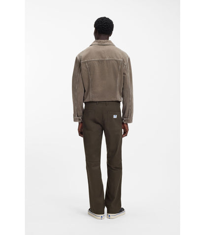 Hugo Regular Fit Trousers In Stretch Cotton Canvas Dark Brown