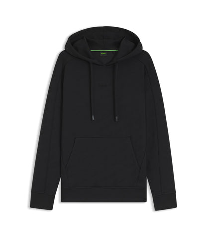 Boss Quilted Jacquard Hoodie In A Regular Fit Black