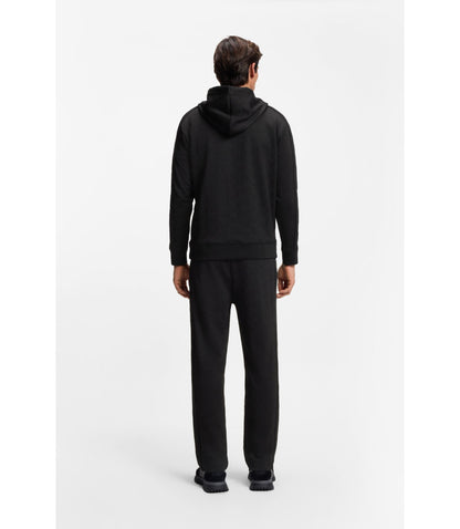 Boss Quilted Jacquard Hoodie In A Regular Fit Black