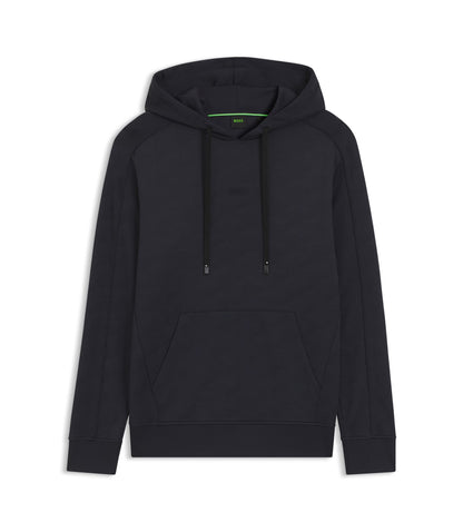 Boss Quilted Jacquard Hoodie In A Regular Fit Dark Blue
