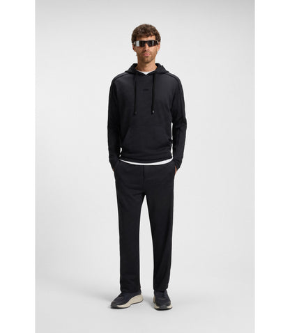 Boss Quilted Jacquard Hoodie In A Regular Fit Dark Blue