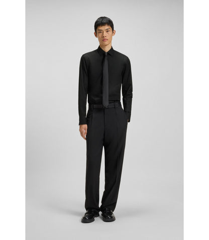 Hugo Easy Iron Slim Fit Shirt In Cotton Poplin Black